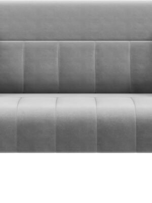 56.5" W Modern Loveseat 2 Seater Sofa Luxurious Velvet Fabric Couch with Gold-Tone Metal Arms and Legs for Living Room, Home Office, Studio Light Gray